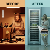 153 Bottle Seamless Stainless Steel Dual Zone Wine Refrigerator — Before & After