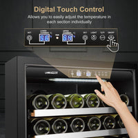 153 Bottle Seamless Stainless Steel Dual Zone Wine Refrigerator
