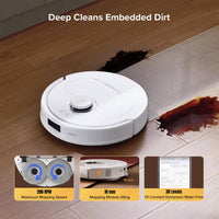 Qrevo Pet Standard Series Robot Vacuum and Mop for Carpet and Hardwood, Smart Navigation, Pet-Friendly, White