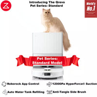 Qrevo Pet Standard Series Robot Vacuum and Mop for Carpet and Hardwood, Smart Navigation, Pet-Friendly, White