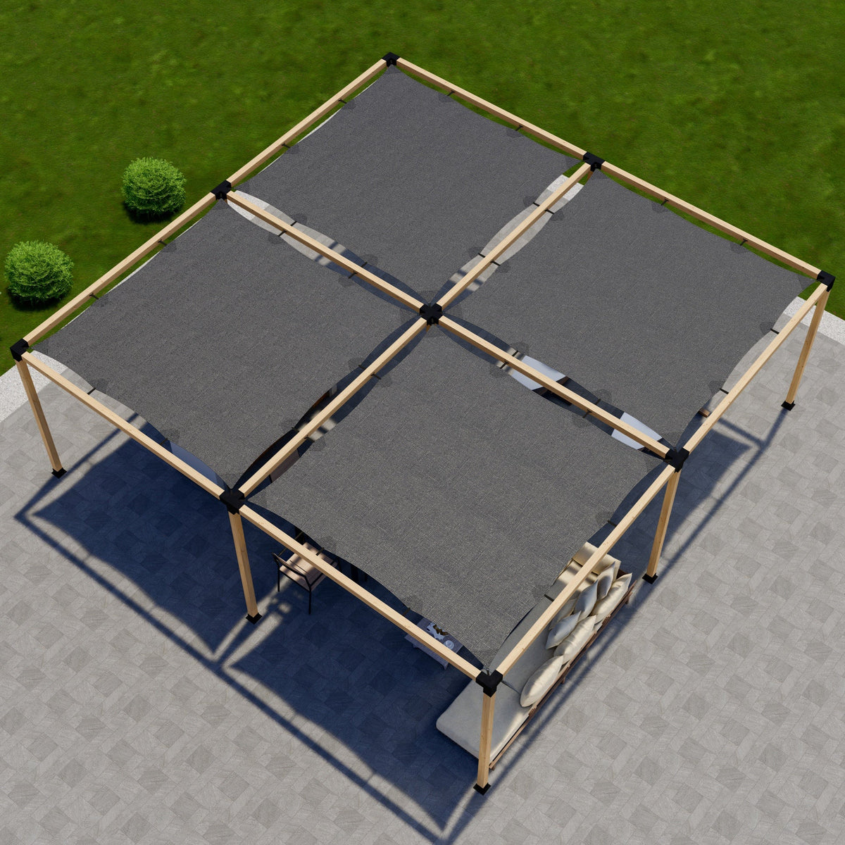 DIY Pergola Kit for a Freestanding Pergola With Canopies - Any Size Up to 24' x 24'