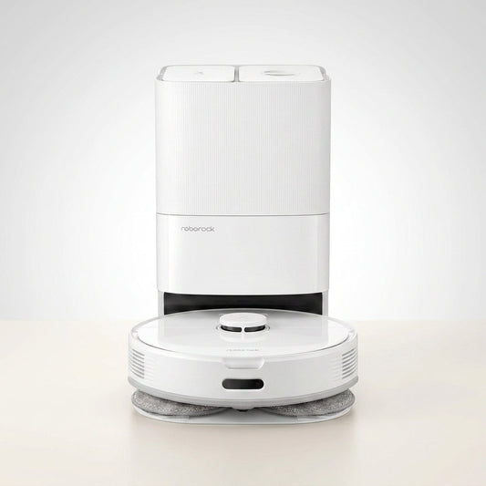 Robot Vacuum and Mop Built for Pet Hair Removal, 12000Pa Suction, Smart Navigation, 7-Week Auto-Empty — Studio Shot