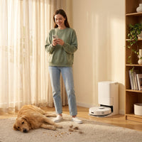 Robot Vacuum and Mop Built for Pet Hair Removal, 12000Pa Suction, Smart Navigation, 7-Week Auto-Empty — Lifestyle