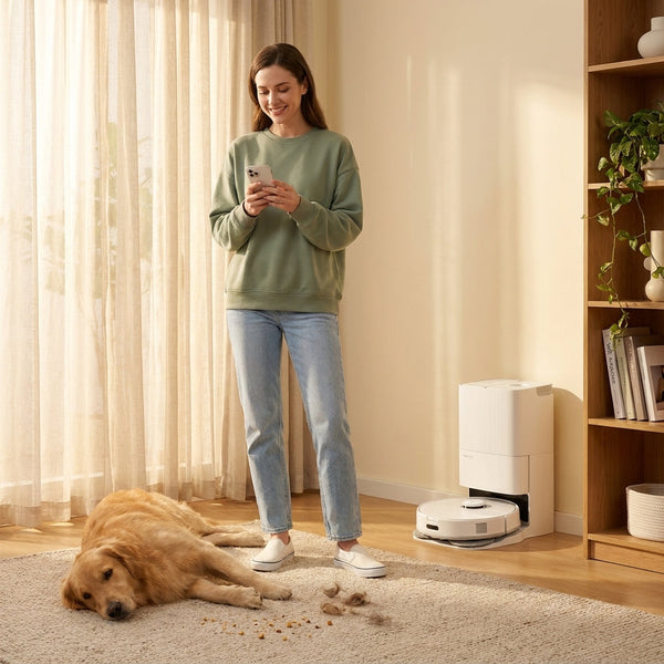 Robot Vacuum and Mop Built for Pet Hair Removal, 12000Pa Suction, Smart Navigation, 7-Week Auto-Empty