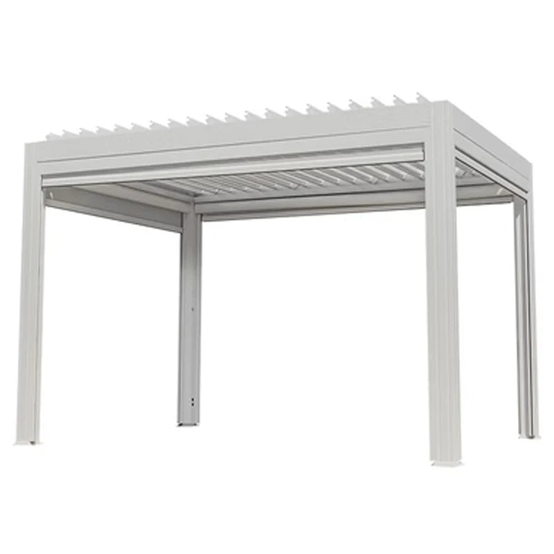 Aluminum Motorized Louvered Bioclimatic Pergola 1 Square Meter Custom Size Flip Shutter Waterproof with LED Light for Garden