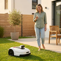 Yuka Mini 7.5 In. Robot Lawn Mower (1/4 Acre) Adjustable Cutting Height (2 In. - 3.5 In.), All Terrain, AI Vision — Lifestyle