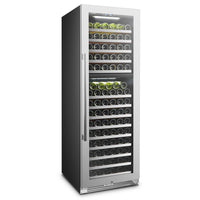 153 Bottle Seamless Stainless Steel Dual Zone Wine Refrigerator