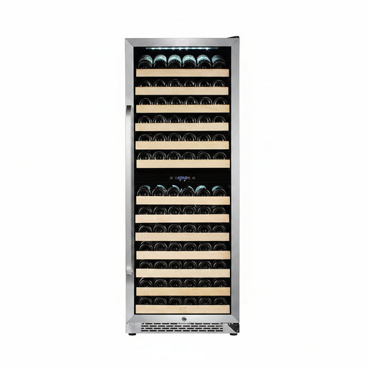 Bwr-1642Dza 164 Bottle Built-In Stainless Steel Dual Zone Compressor Wine Refrigerator Rack and LED Display, Dark Grey
