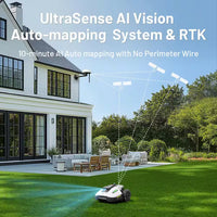 Yuka Mini 7.5 In. Robot Lawn Mower (1/4 Acre) Adjustable Cutting Height (2 In. - 3.5 In.), All Terrain, AI Vision