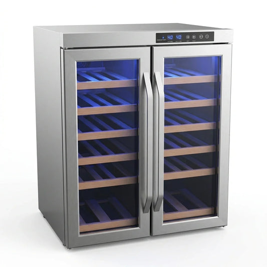 36 Bottle 24 In. Built-In French Door Dual Zone Wine Cooler — Studio Shot